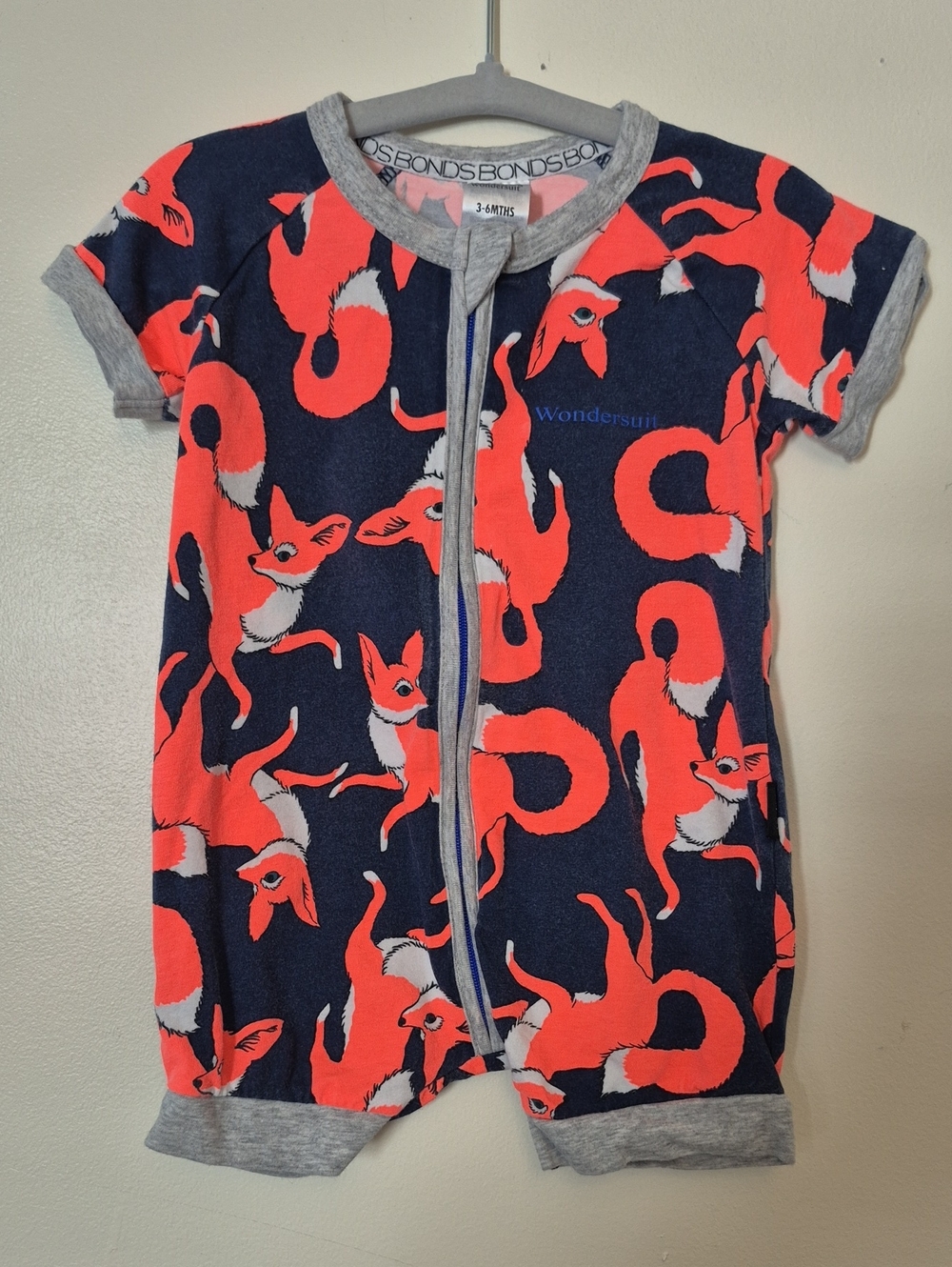 3-6mth - Fox Bonds Zip Romper